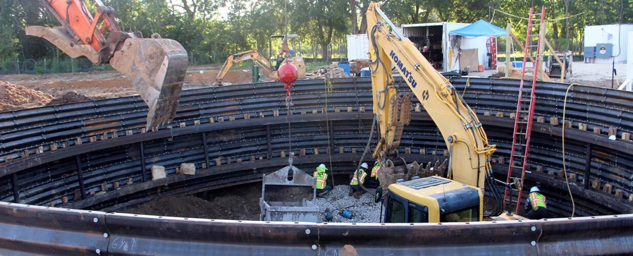 construction equipment at Mill Creek Tunnel dig site